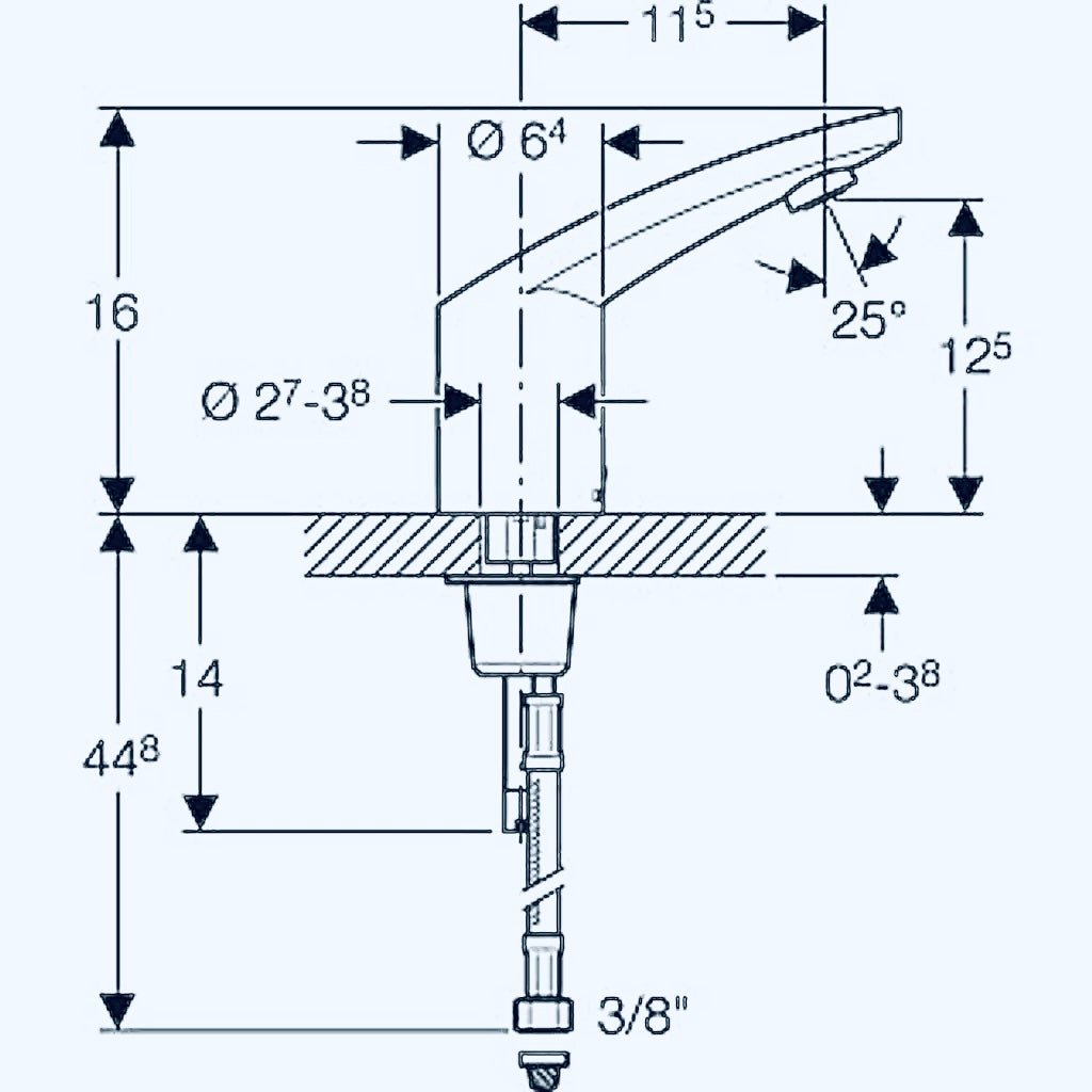 Geberit "Public" Waschtischarmatur mit Sensor (elektronisch, Netzversorgung mit Schalter, chrom)
