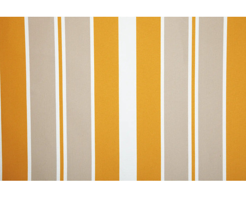 B-grade folding arm awning, sunshade, 4x3, fabric: orange, grey, white striped