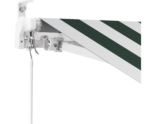 B-flokks felliarmur, sólskyggni 3x2,5, röndótt efni, grænn og hvítur rammi