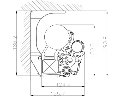 B-flokks felliarmur, sólskyggni 3x2,5, röndótt efni, grænn og hvítur rammi