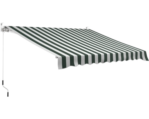 B-flokks felliarmur, sólskyggni 3x2,5, röndótt efni, grænn og hvítur rammi