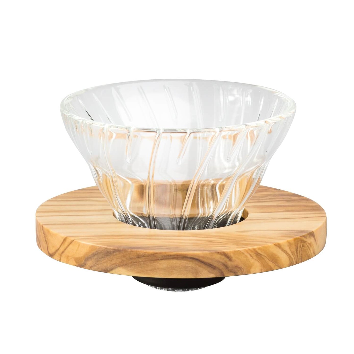 Hario V60-01 Glass Dripper with Olive Wood Base