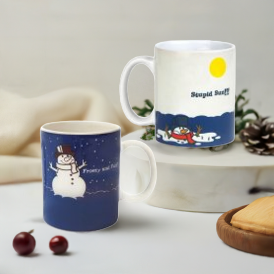 2er Set BigMouth Tasse mit großem Mund Motiv: Schneemann