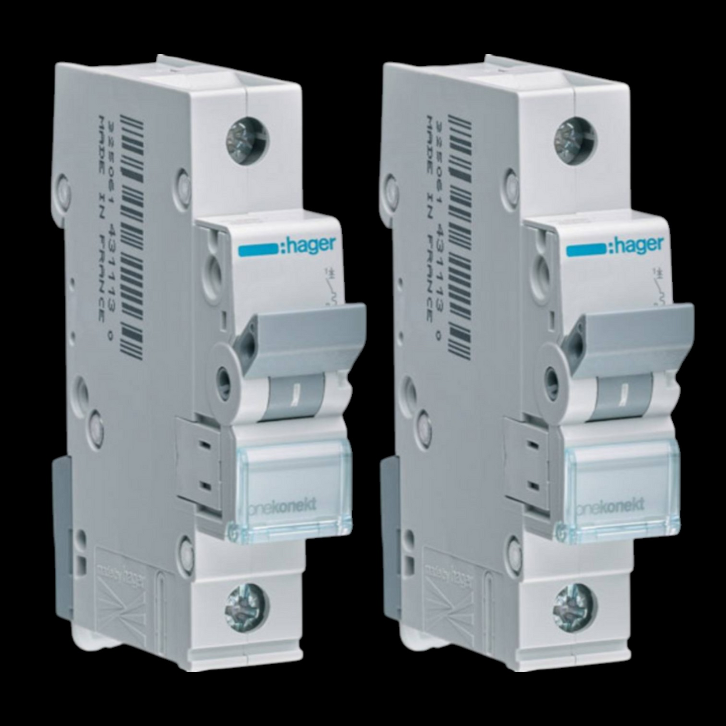 Hager smárofi af B-gráðu, 1 P 6k AC 20 A 1 M, 2 stykki