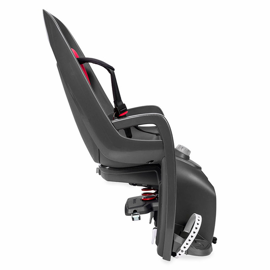 Hamax Caress barnastóll, hjólastóll, farangursgrindarfesting, grár/rauður