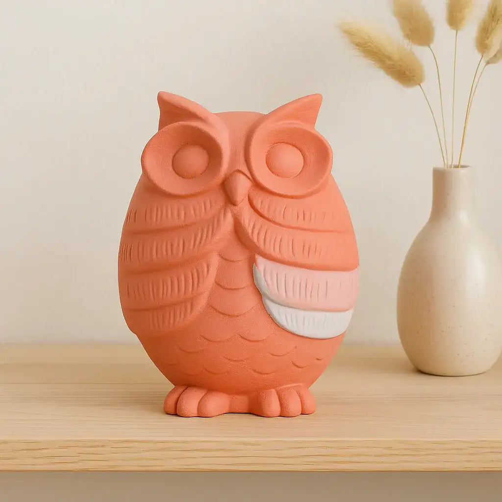 Eulefigur „Nichts Böses sagen“ – Handgemachte Deko mit Symbolkraft