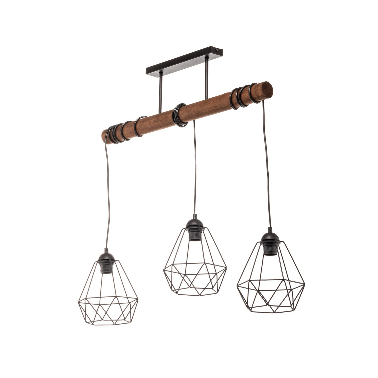 B-flokks Acero hengiljós með búrskjám, þriggja ljósa loftlampi, loftljós, lampi