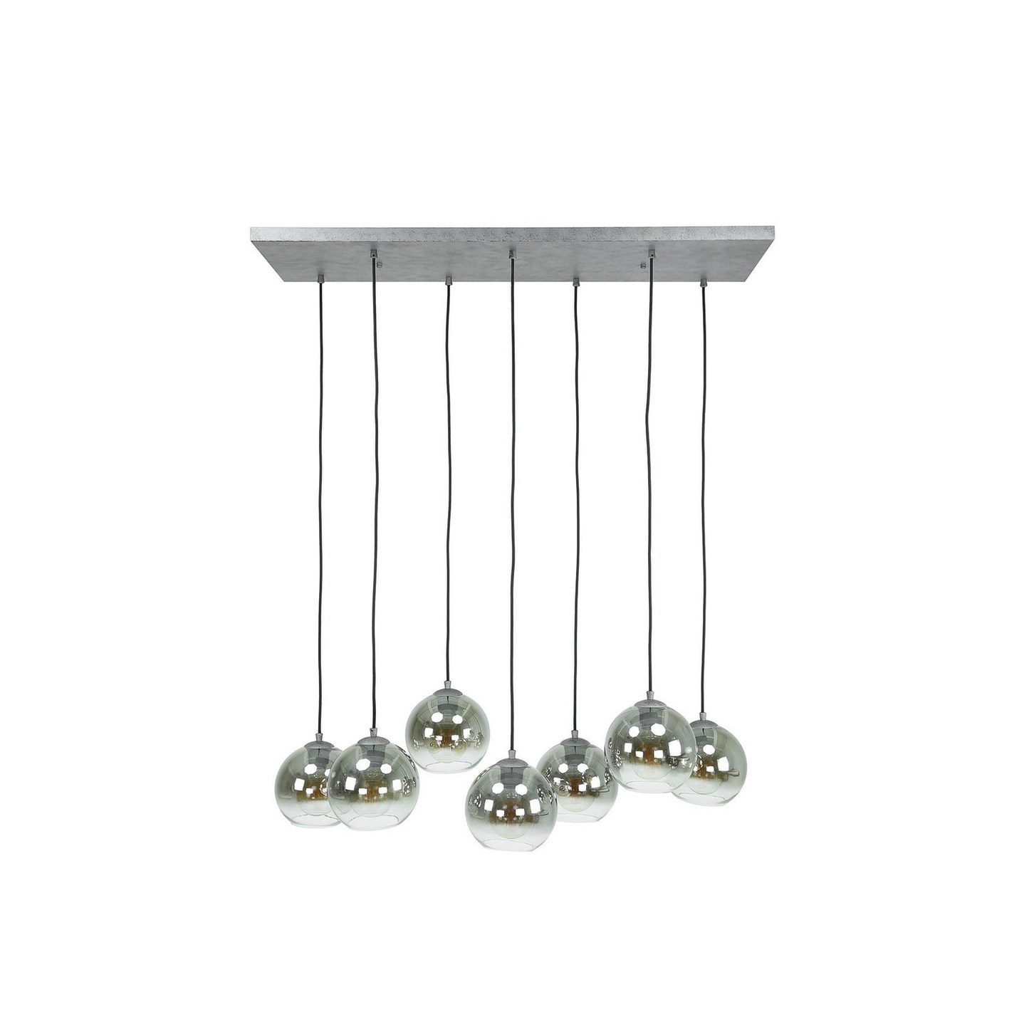 B-flokks Alessandra hengilampi, loftlampi, glerskjáir, sjö ljós