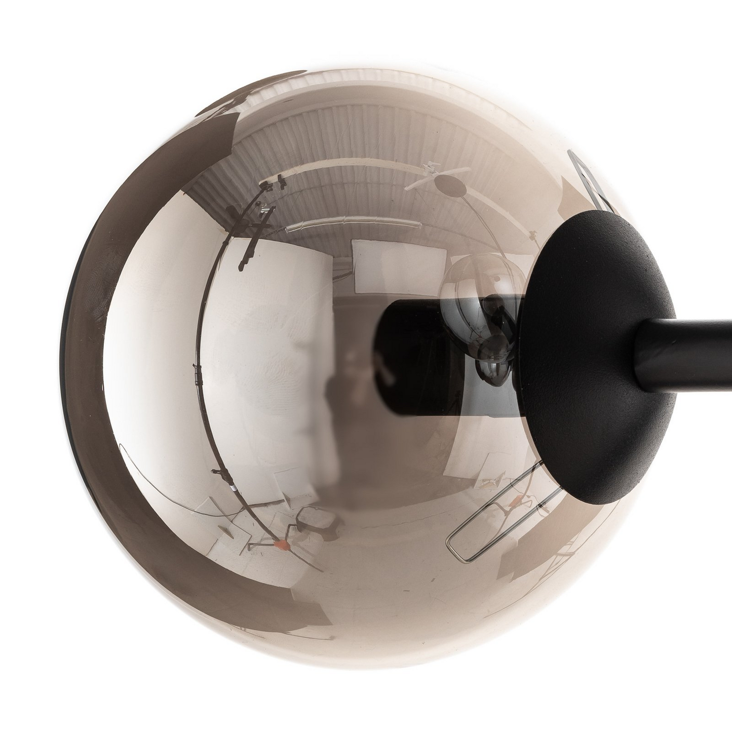 B-flokks Glassy hengiljós, 6 ljós, svart grafítgler, 110 cm loftlampi, kastari