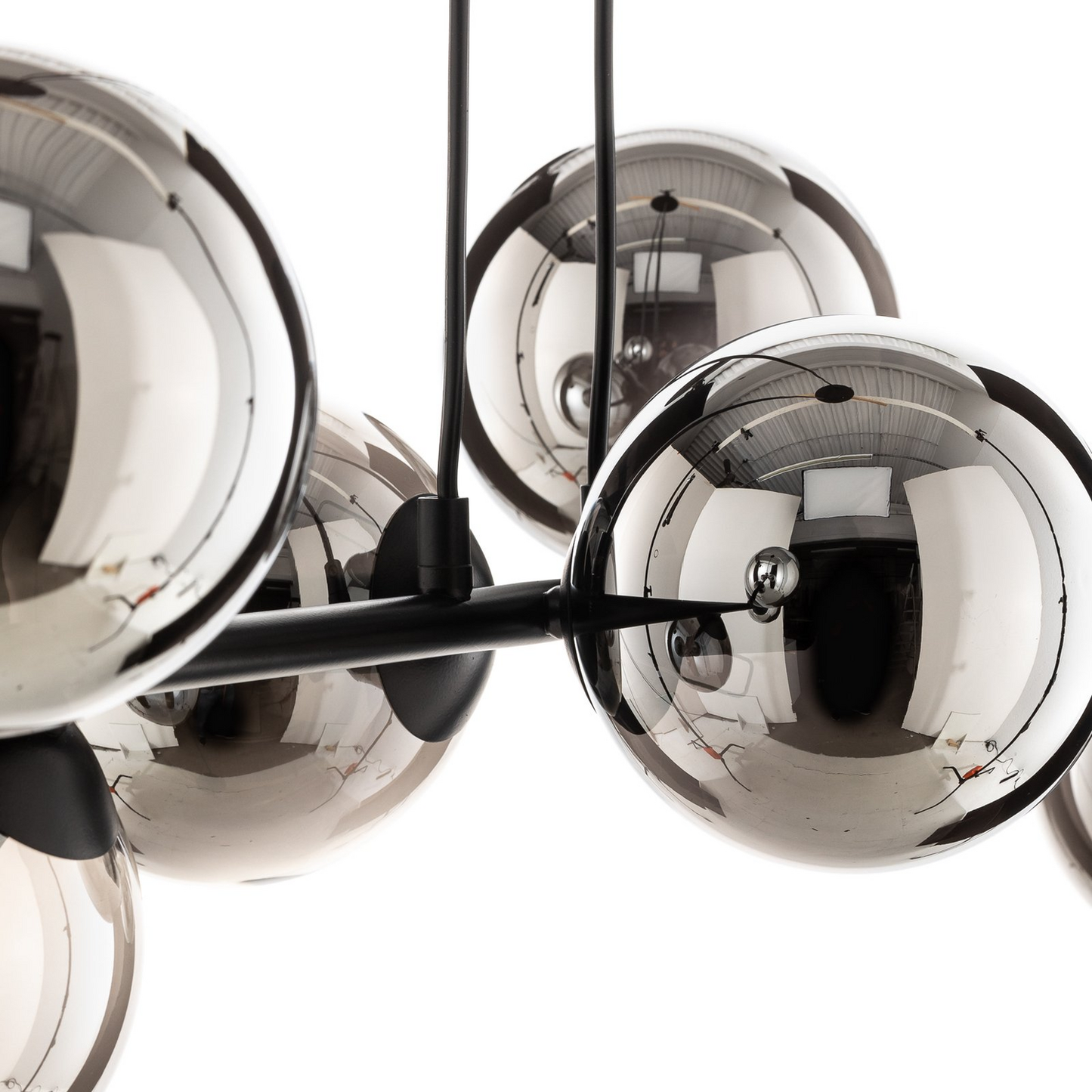 B-grade Euluna pendant light, hanging lamp, lamp, light, Glassy 8-light glass shade, graphite
