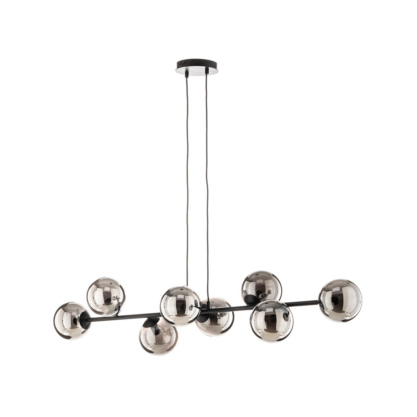 B-grade Euluna pendant light, hanging lamp, lamp, light, Glassy 8-light glass shade, graphite