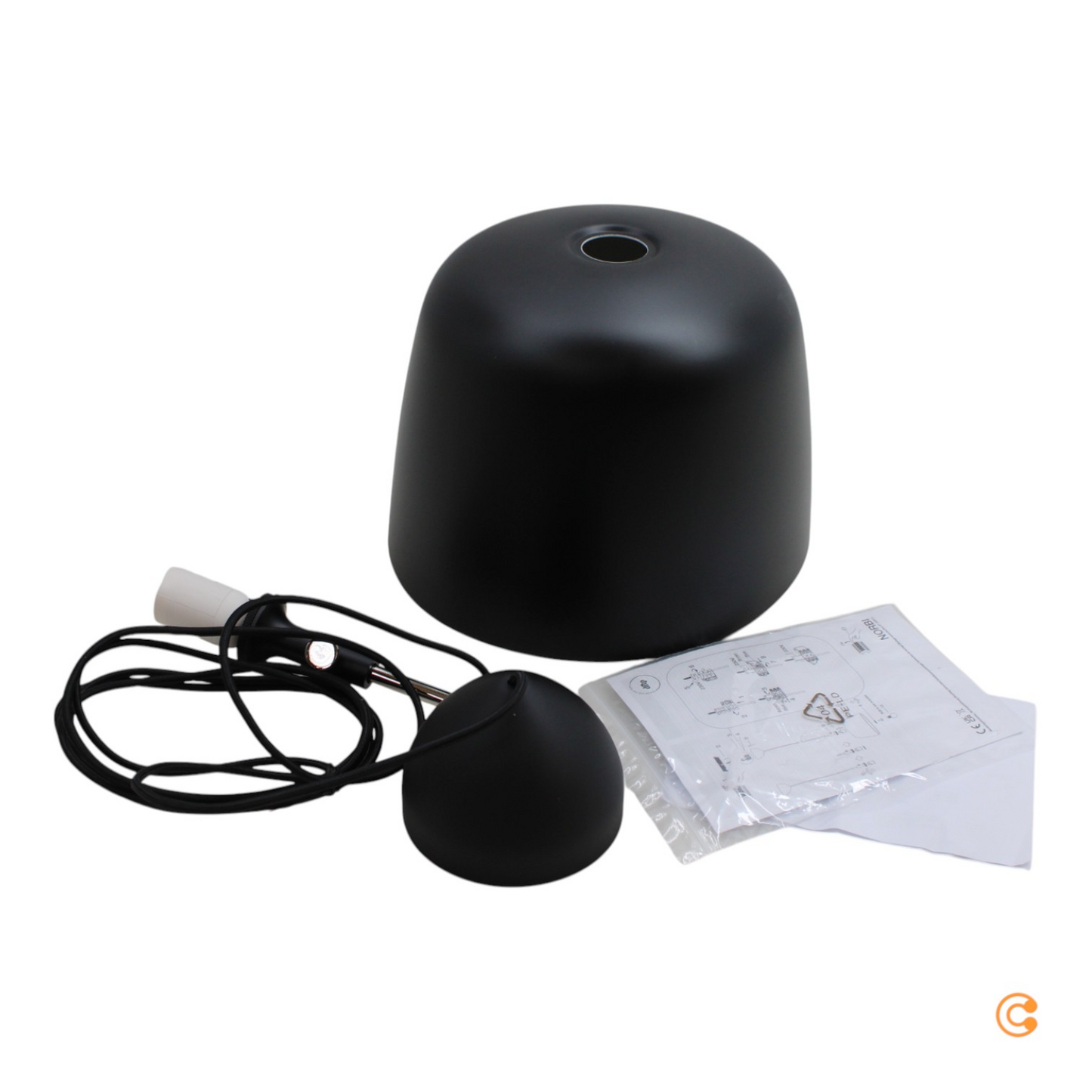 B-lager Dftp By Nordlux hengiljós Norbi svart ø 30 cm hengilampi ljóskastari