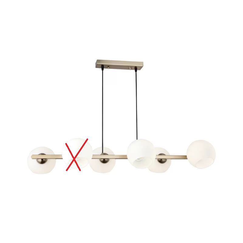 B-grade Ramella lamp in antique brass, 6-light ceiling lamp. See text/photo.