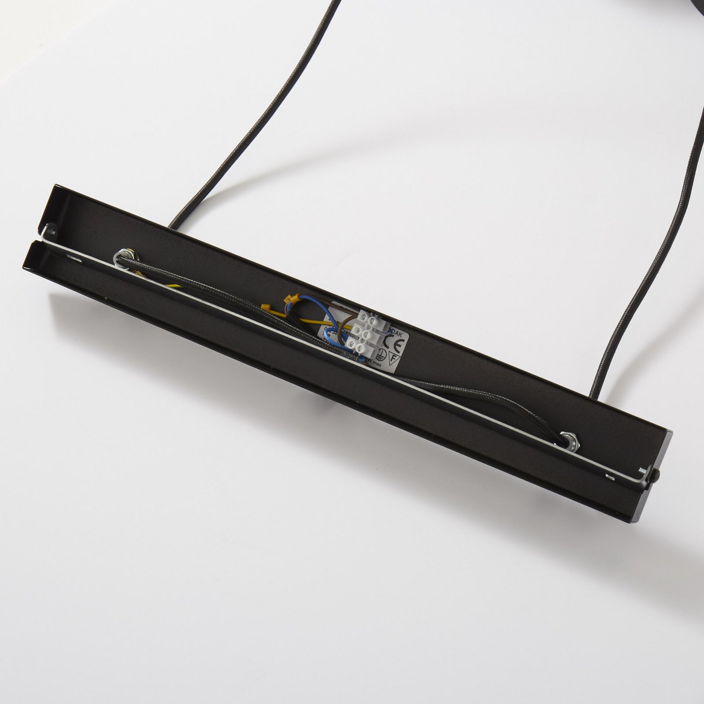 B-grade Euluna pendant light, hanging lamp, linear, two-light, black steel 