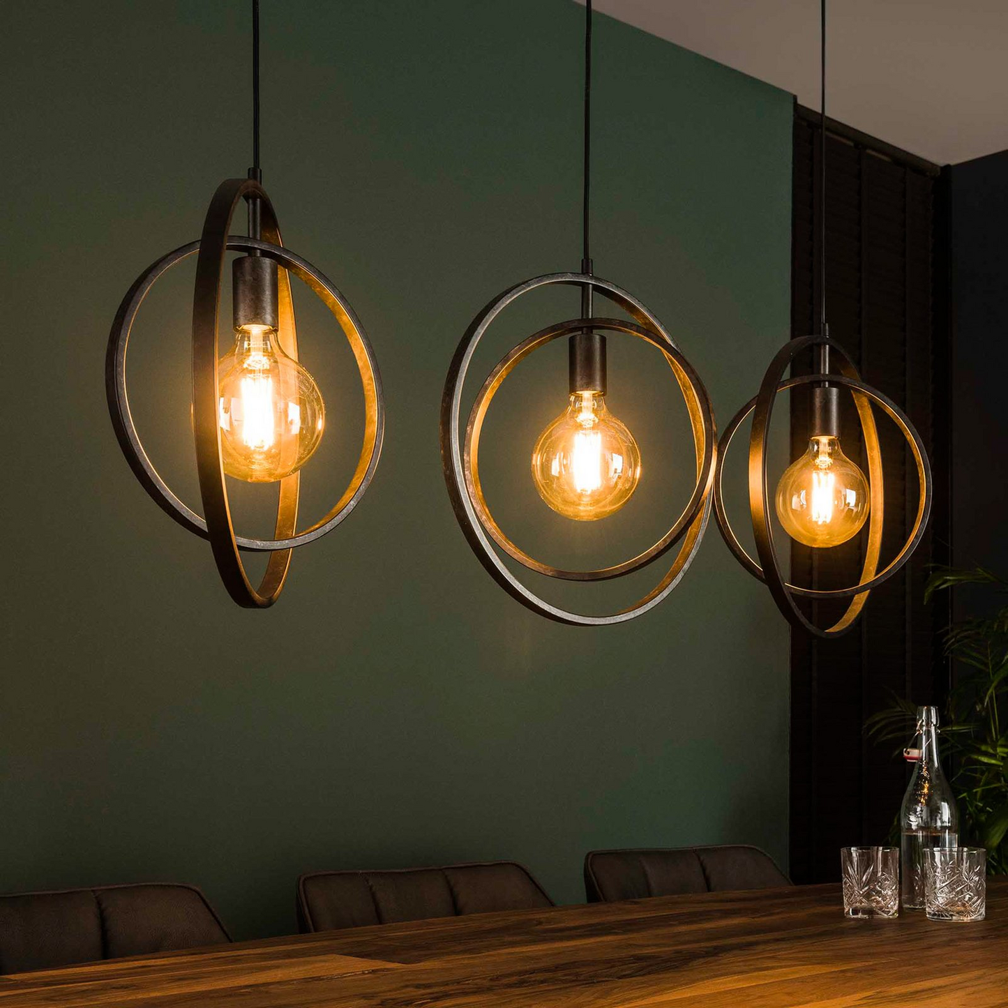 B-Ware Hängeleuchte Ringelbach Anthrazit Linear 3 Flammig Siehe Text/Foto