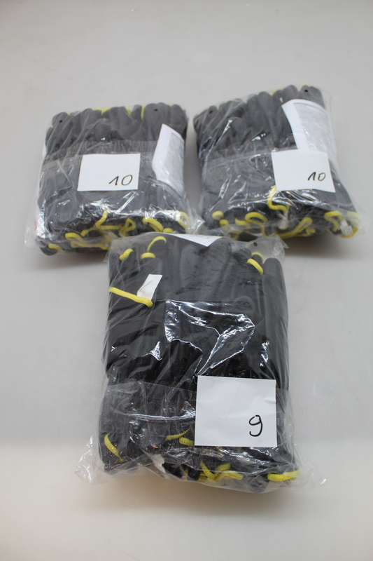 B-flokks Hase samsetningarhanskar, vinnuhanskar, handhlífar, svartir, stærð 8, 29 pör