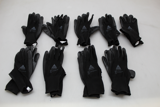 Samsetningarhanskar frá Hase, B-flokks, fínprjónaðir, svartir, stærð 10, flokkur II, 9 pör