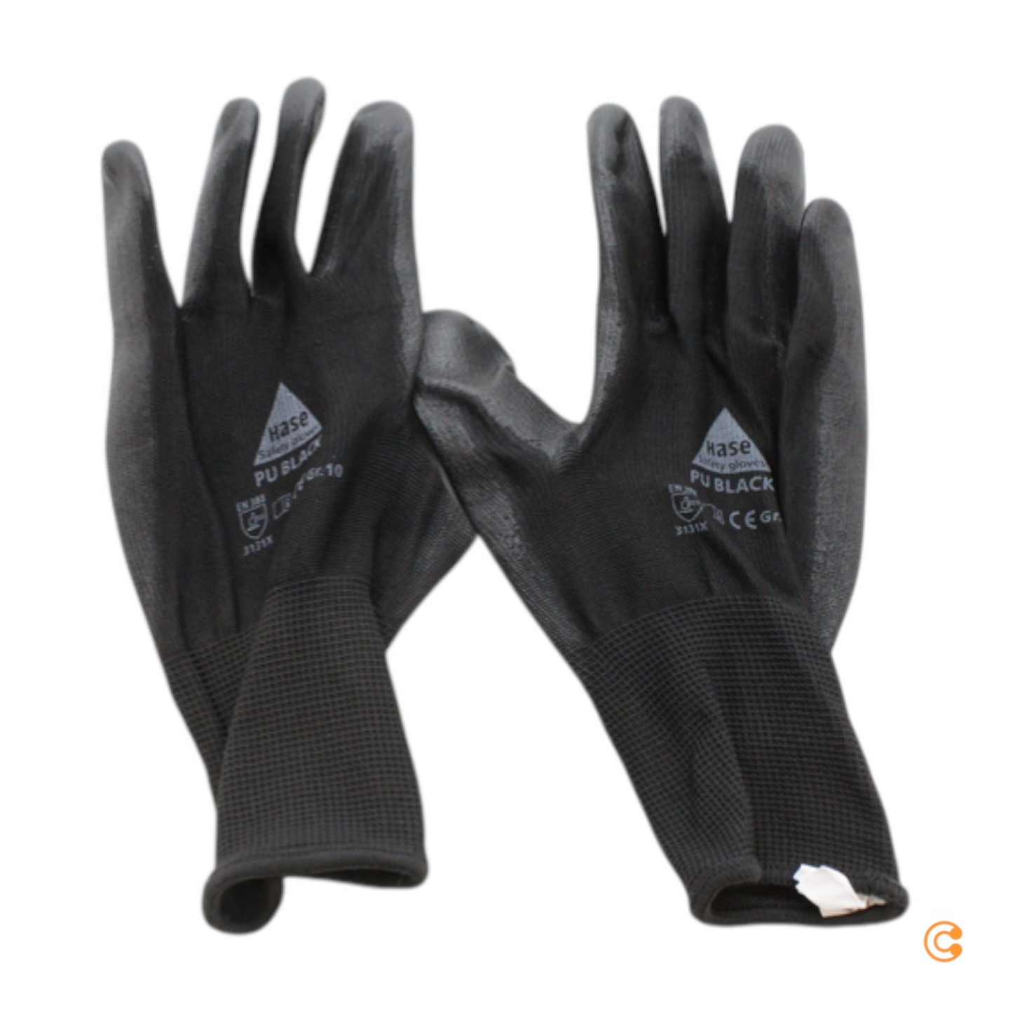 Samsetningarhanskar frá Hase, B-flokks, fínprjónaðir, svartir, stærð 10, flokkur II, 9 pör