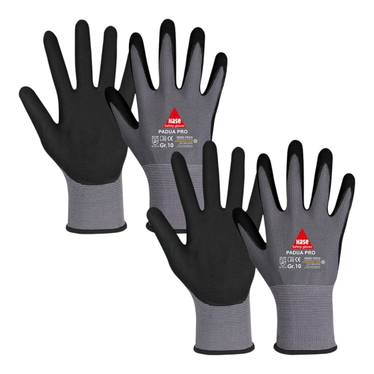 Öryggishanskar frá Hase í B-flokki, vinnuhanskar frá Padua Pro stærð 10, 2 stykki
