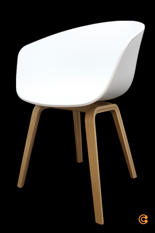 B-flokks Hay About A Chair Aac 22 eik lakkað hvítt stóll sætishúsgögn Sjá texta/mynd