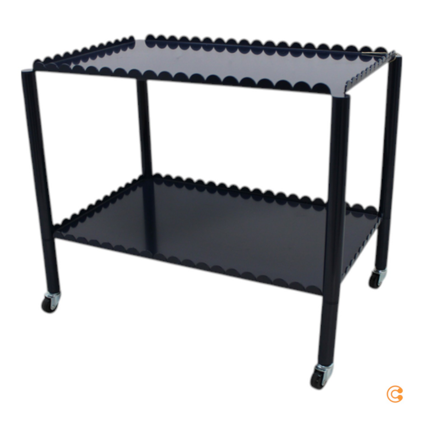 B-grade Hay Arcs Trolley Low Steel Blue Serving Trolley Cart Side Table See text