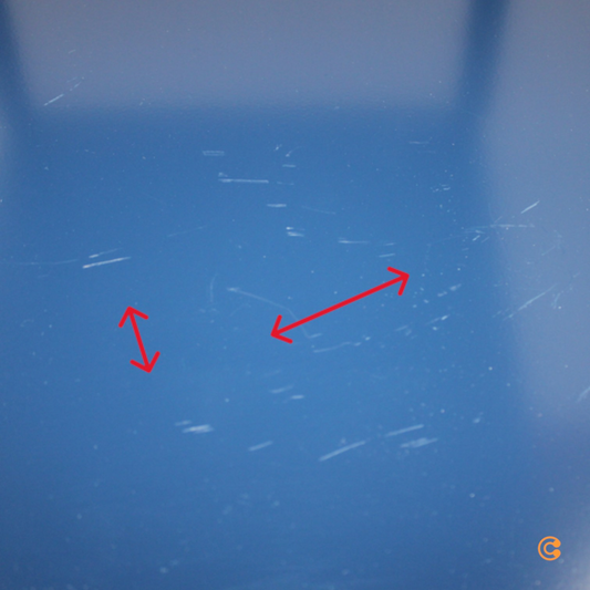 B-flokks Hay Arcs vagn, lágur stálblár framreiðsluvagn, hliðarborð, sjá texta