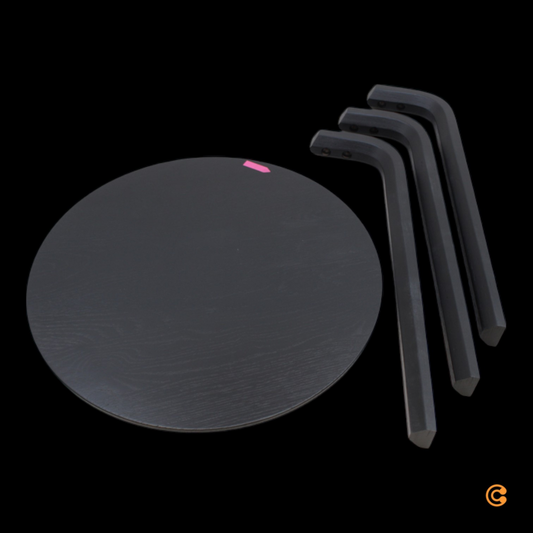 Hliðarborð frá Hay Bella, svart, ø 45 cm, hæð 49 cm, úr eik. Sjá texta/myndir.