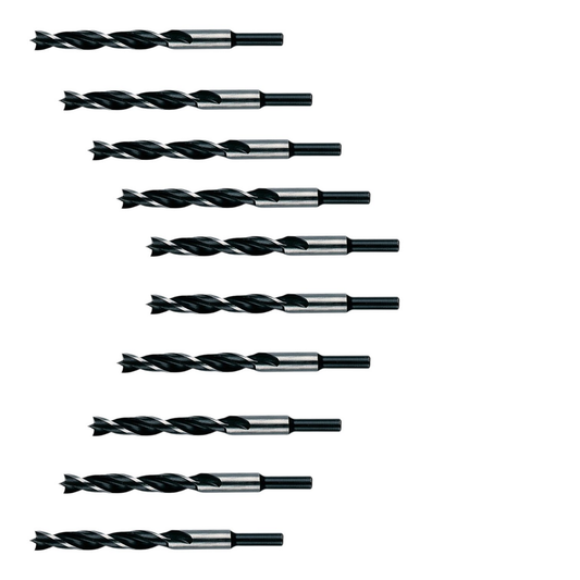 B-flokks Heller 23358 3 spíralborar fyrir tré, 14 mm heildarlengd, 250 mm sívalningslaga skaft, 10 stykki