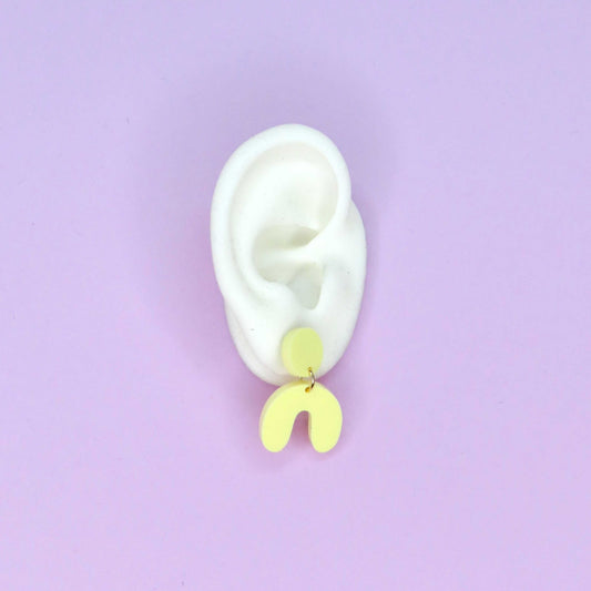 Hellgelb Arch Bogen Ohrringe