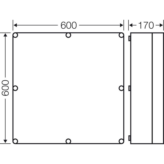 B-grade Hensel 2000013 Empty plastic enclosure for distribution cabinet. See text/photo.