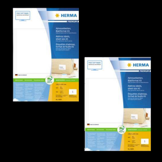 B-grade Herma 8690 148.5 x 205 mm 400 pieces Address Labels Universal Label 2 pieces