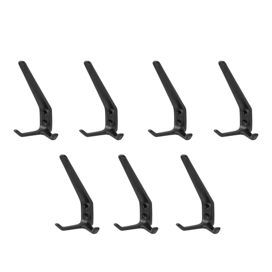 B-grade Hermeta hat hooks/coat hooks 0032 2 hooks, 89mm diameter, black, 7 pieces