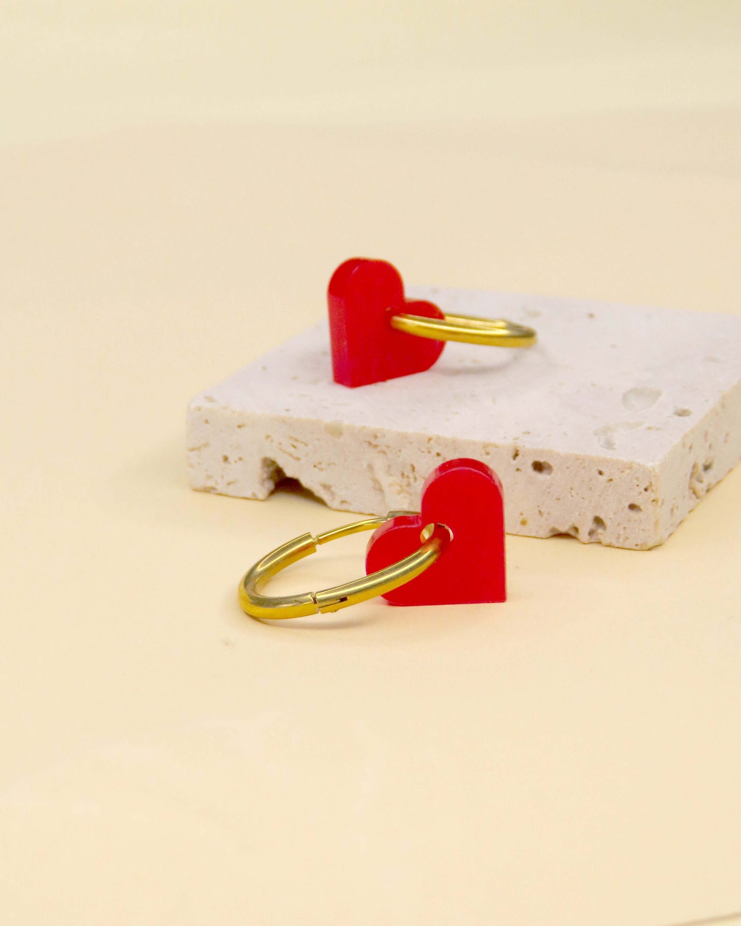 Dopamine Love Herz Creolen - rot