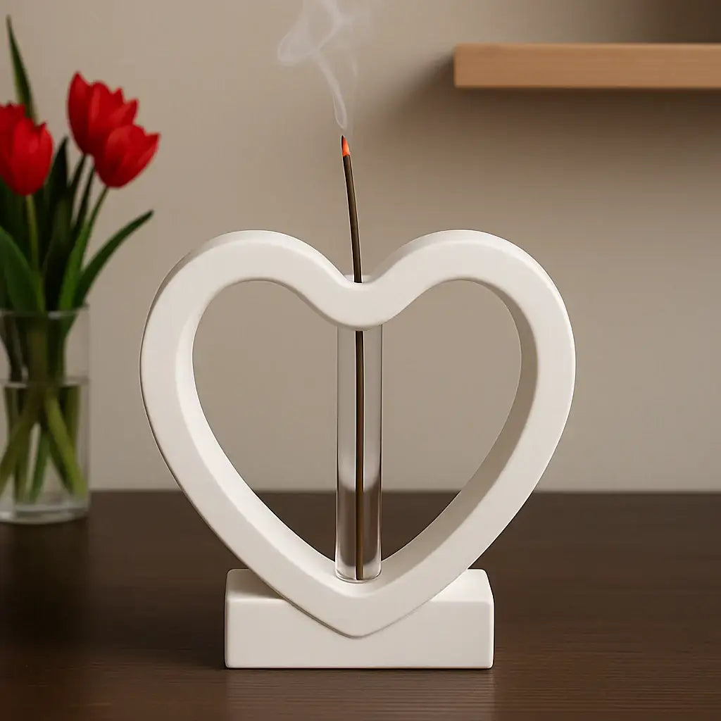 Herzförmiger Räucherstäbchenhalter – Handgefertigte Harmonie für dein Zuhause