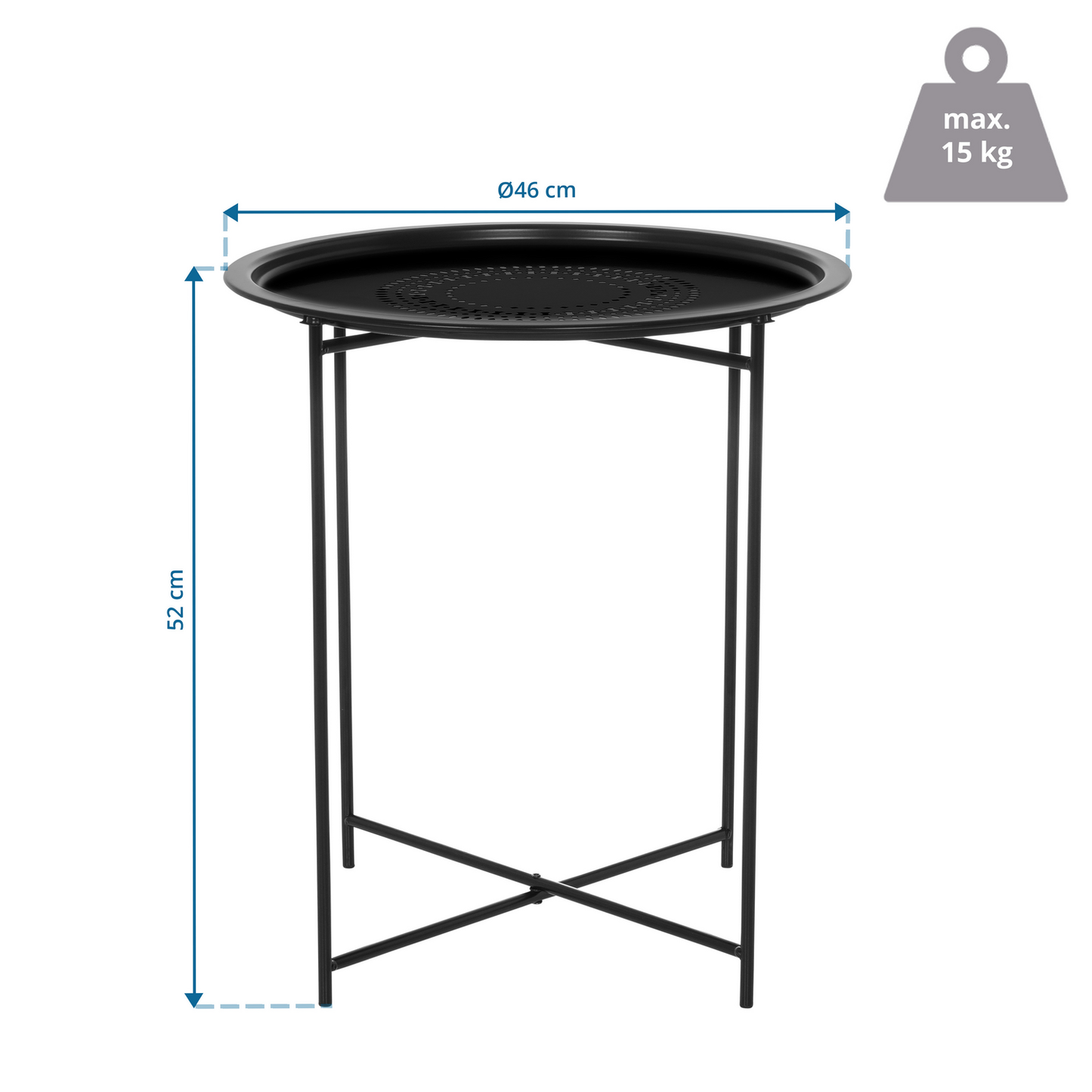 B-Ware Hjh Living Allrund Metall Schwarz Beistelltisch Couchtisch Sofatisch Tisch