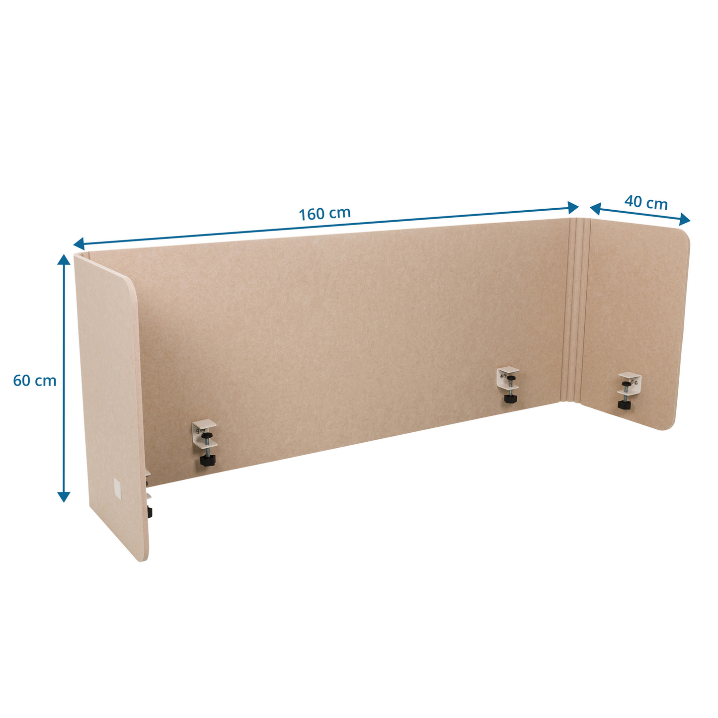 Hljóðeinangrunarplata fyrir skrifstofuborð, B-flokks, Flexmiut, næðisskjár, beige, fyrir gæludýr