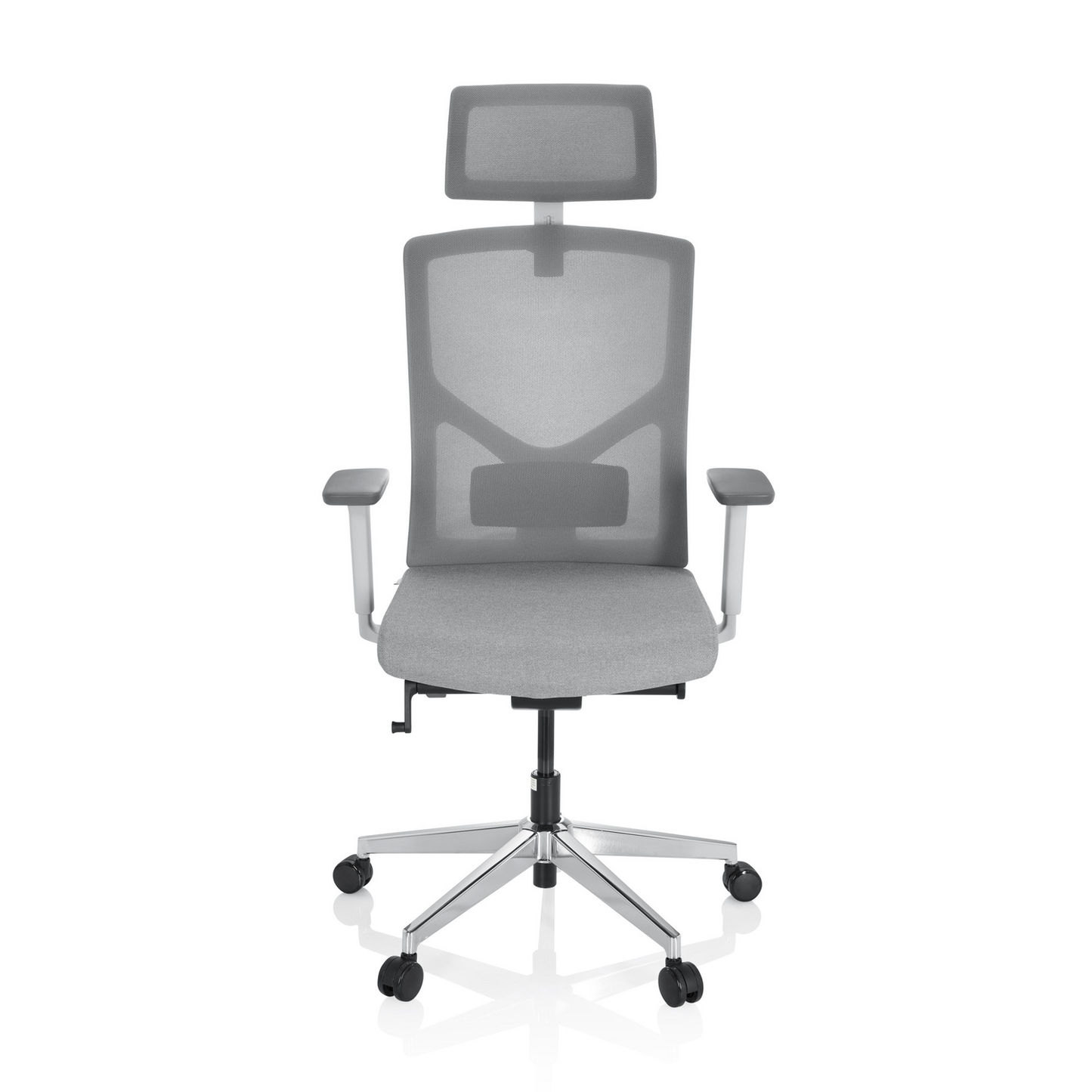 Snúningsstóll frá Hjh skrifstofu, úr áklæði, grár, með armleggjum, hæðarstillanlegur