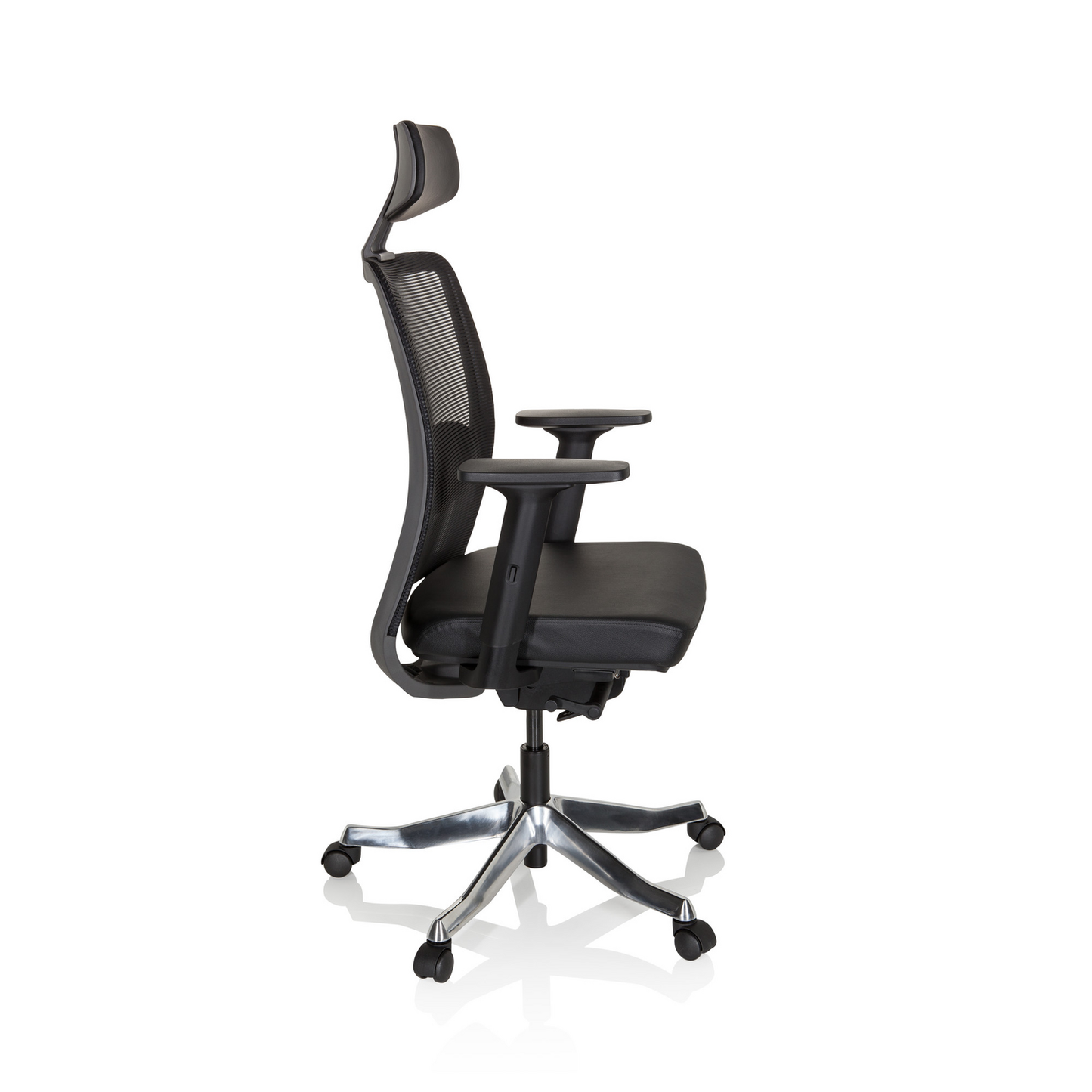 B-Ware Hjh Office Bürostuhl Drehstuhl Senator Pro Netzstoff Leder Schwarz Stuhl Sessel