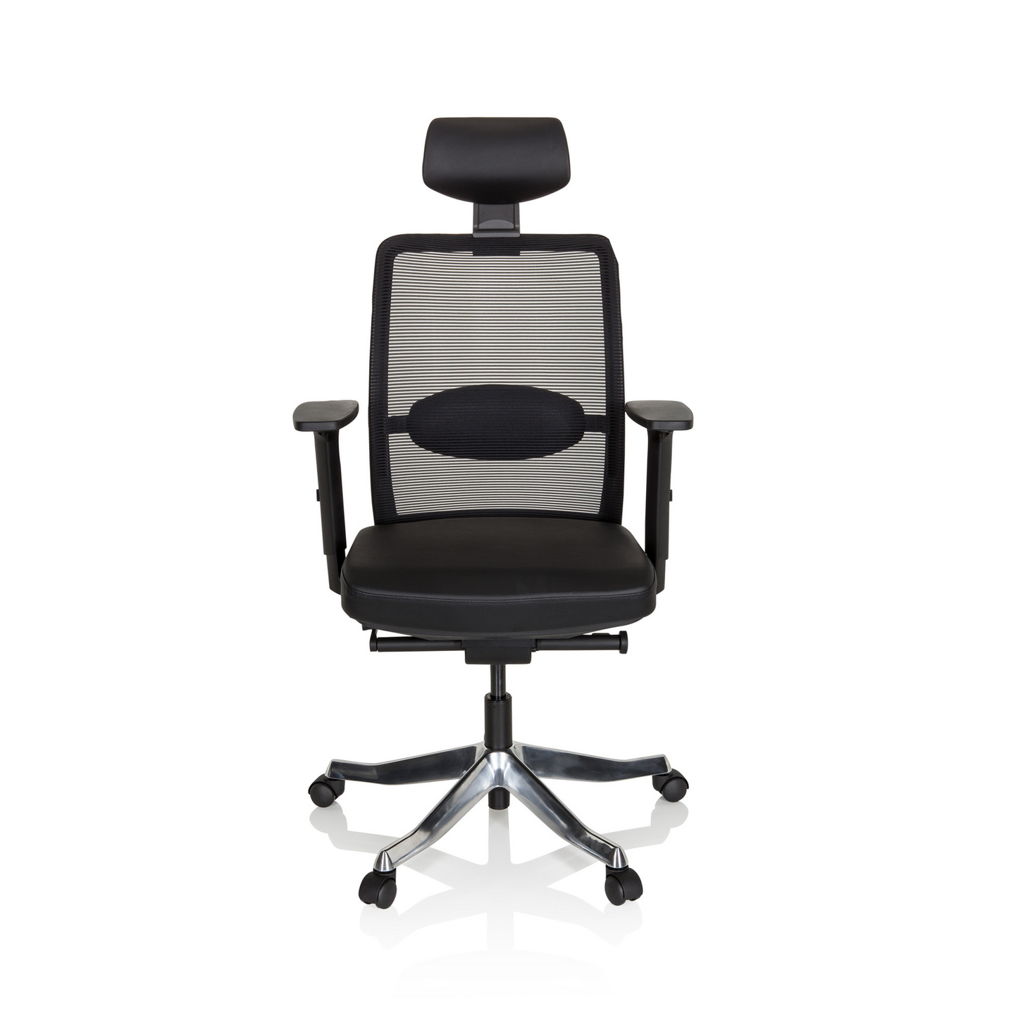 B-Ware Hjh Office Bürostuhl Drehstuhl Senator Pro Netzstoff Leder Schwarz Stuhl Sessel