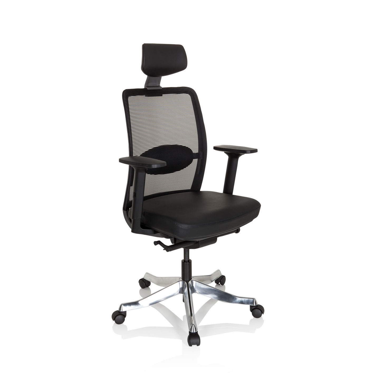 B-Ware Hjh Office Bürostuhl Drehstuhl Senator Pro Netzstoff Leder Schwarz Stuhl Sessel