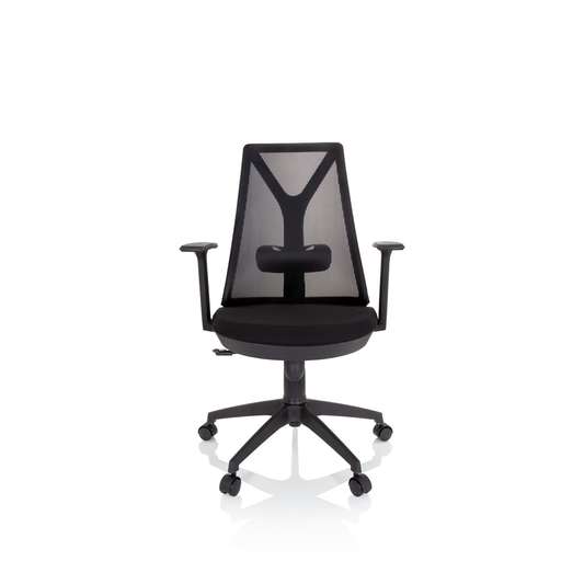 Hjh skrifstofustóll, Falun Basic, svartur, úr möskvaefni, á lager.