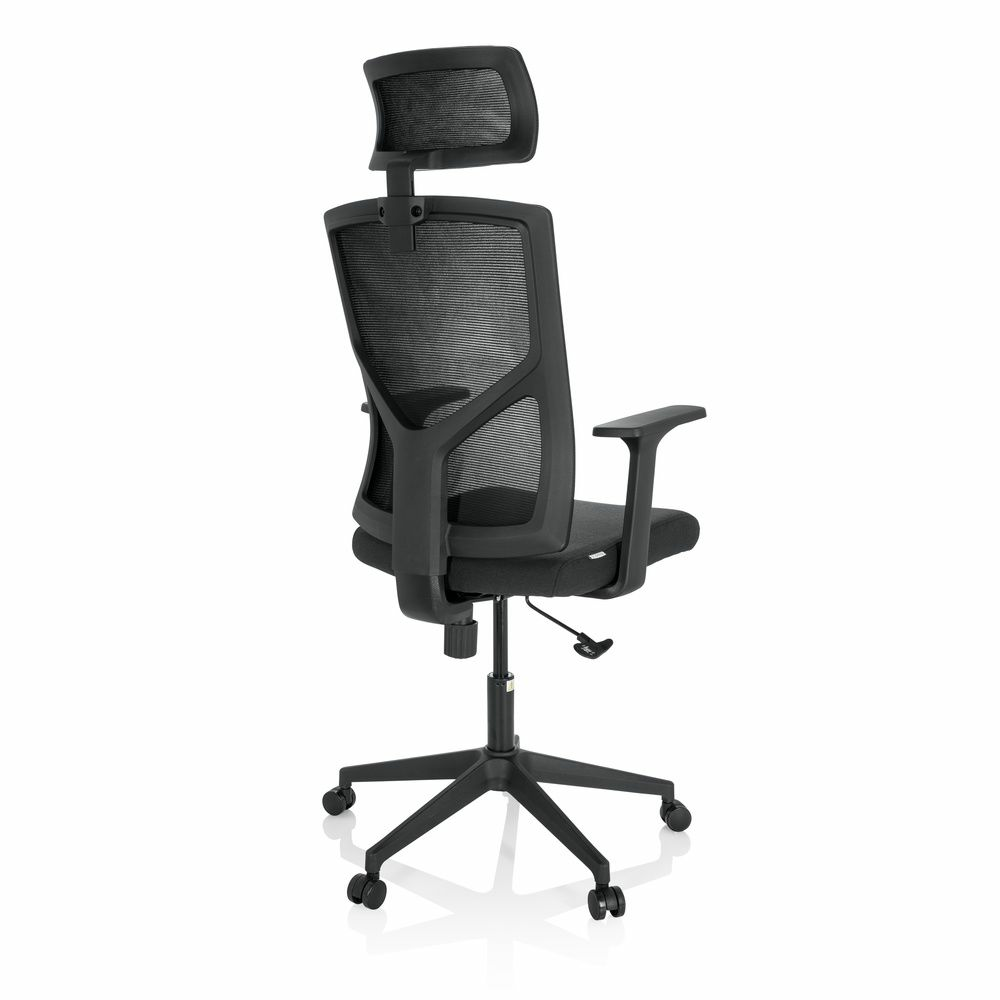 Snúningsstóll Hjh skrifstofustóll Breton B svartur skrifborðs- og tölvustóll úr möskvaefni