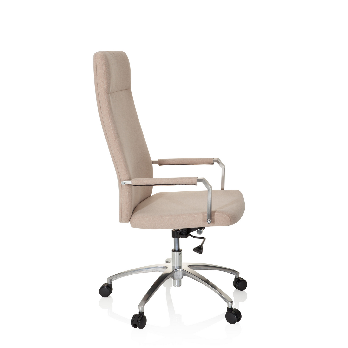 Skrifstofustóll frá Hjh Office á lager, snúningsstóll Saranto Plus I, beige áklæði, stólhúsgögn úr hægindastól.