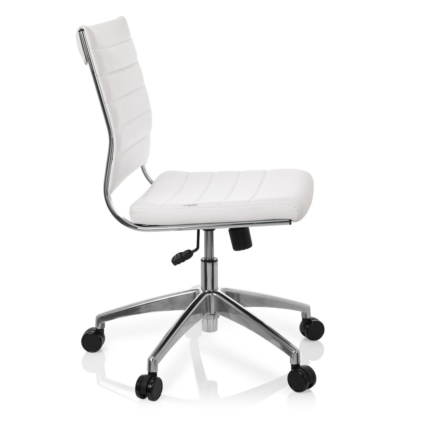 Hjh Office snúningsstóll Trisha gervileður hvítur stóll hægindastóll skrifstofuhúsgögn