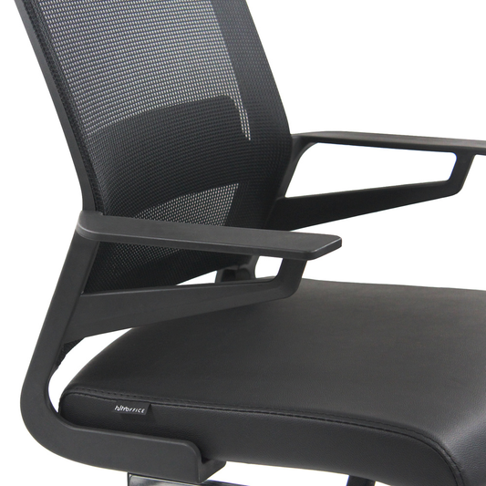 B-stock Hjh Office Conference Chair Cantilever Chair Seat Black Faux Leather
