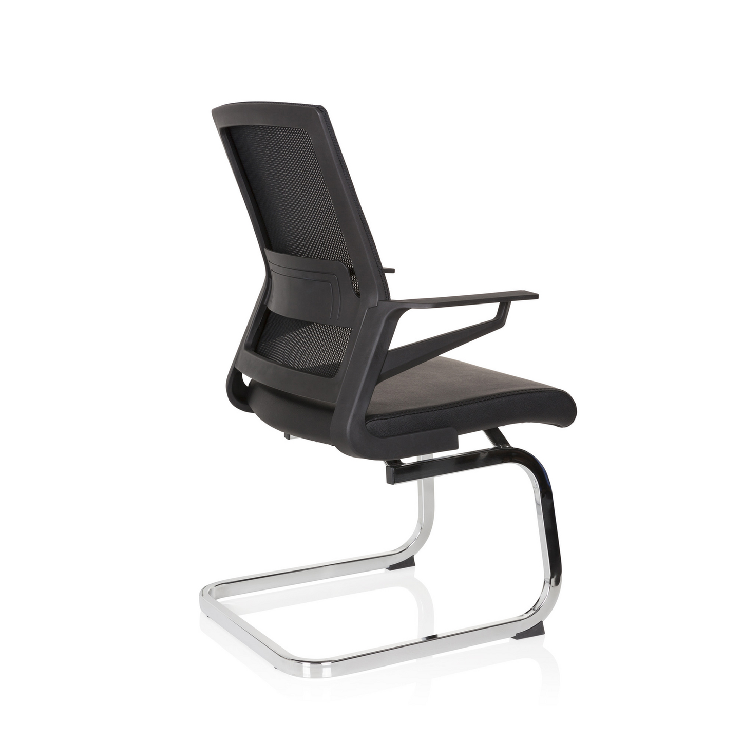 Hjh skrifstofustóll, sveigjanlegur stóll, svartur gervileður