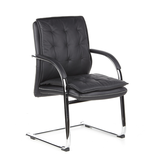 B-stock Hjh Office Villa V conference chair, cantilever chair, seat in nappa leather, black 891