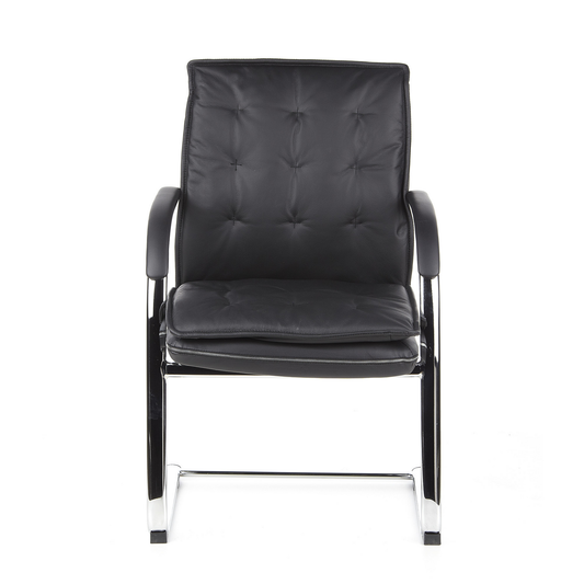 B-stock Hjh Office Villa V conference chair, cantilever chair, seat in black nappa leather