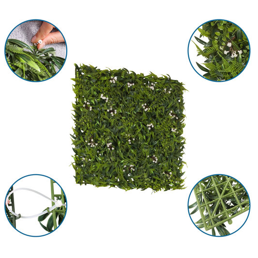 B-grade Hjh Office plant mat, wall decor, artificial plant, green, plastic, 50x50 cm mat