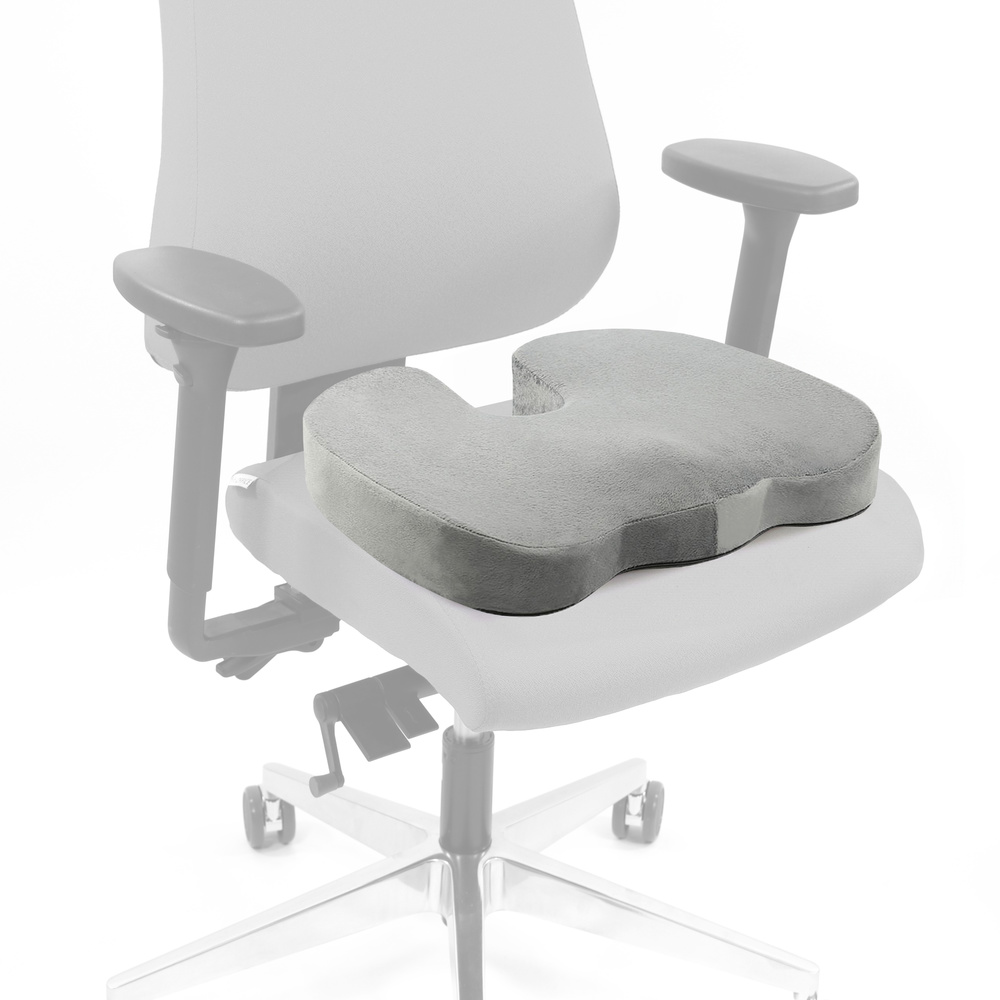 B-grade Hjh Office seat cushion, foam, gel, velour, grey, removable, washable, memory foam